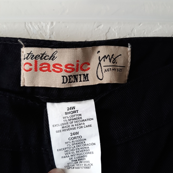Womens Black Jeans Size 24w Stretch 